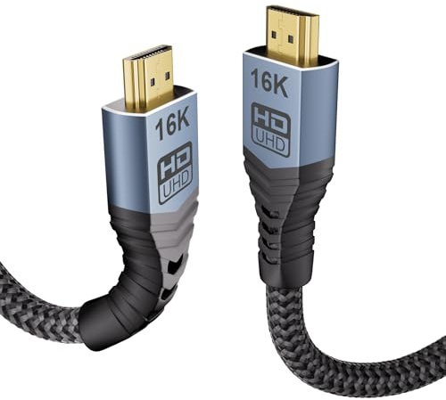MOPOCHG Cable HDMI 2.2 corto de 0,5 m, 96 Gbit/s Ultra High Speed Hdmi, 16 K @ 60 Hz, 8 K a 240 Hz, 4 K a 480 Hz, HDMI 2.1 para eARC, HDR10+, Dolby Vision, PS5, Xbox, HDTV, barra de sonido, TV y
