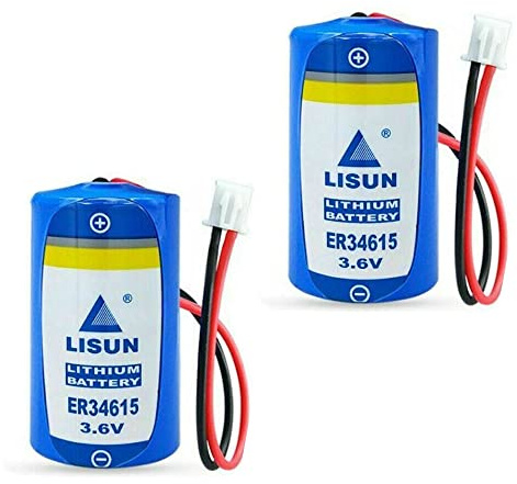 ER34615 D Cell Lithium ttery 3.6V 19000mah for LISUN Multipurpose PLC Programmer ETC ttery with White Plug (2 Pack)