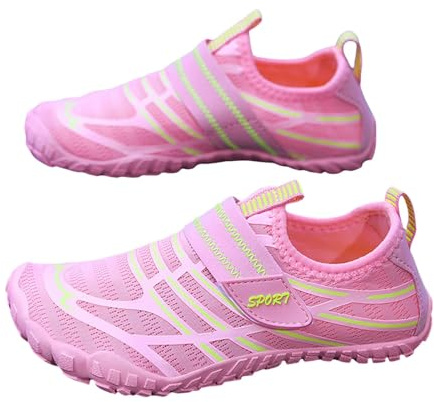 2026 Baskets pour garçon - Chaussures de plage - Pour fille - Pour l'extérieur - Ski - Pour l'intérieur et l'escalade, Rose, 32 EU