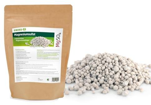 Emiko Magnesiumsulfat 1kg | Verbessert Bodenstruktur, Verbessert Nährstoffaufnahme, Fördert Chlorophyllaufbau, Fördert kräftiges Blattgrün