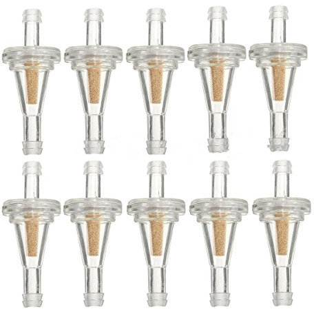 ZYTC 10pcs Fuel Filter Clear Gas Inline Fuel Filter Motorcycle for Golf Cart Ka-wasaki John Deere EZGO