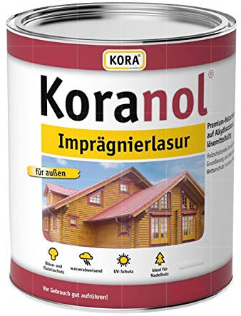 Koranol® Imprägnierlasur Farblos 2,5L, ideal für Nadelholz, z.B. Holzhäuser, Außenverkleidungen, hochwertige Zäune