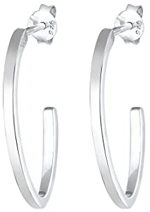 Elli Ohrringe Damen Creole Oval Trend 925 Sterling Silber