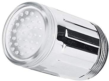 NIMOA Faucet Light with Converter, LED Temperature Indicator, 3 Color Changing, Silver Finish, Red, Green, Blue