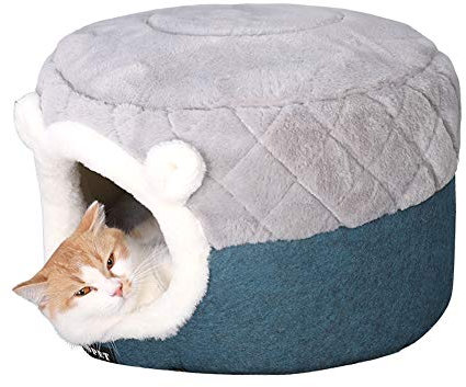 Plüsch-Donut-Haustierbett, weiches Welpensofa, Katzenkissen, Schlafsack, für Hunde und Katzen, warm, 2-in-1, Katzenhöhle, verbesserter Schlaf, Größe S