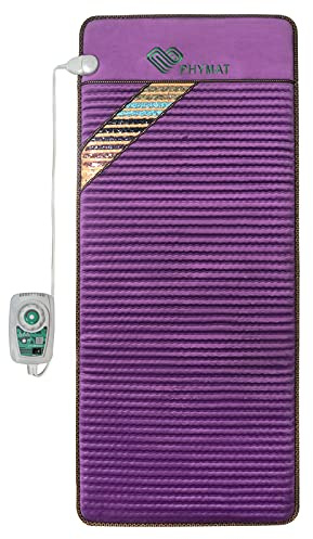 PHYMAT Far Infrared Amethyst Heating Pad (67x27)- 5 Color Gemstone Crystal Heating Pad - Infrared Mat Full Body- Bio Amethyst Mat with Auto Shut Off - Overheat Protection,Smart Control