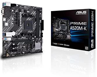 ASUS PRIME A520M-K, scheda madre AMD A520 (Ryzen AM4) micro ATX con slot M.2, 1 Gb Ethernet, HDMI/D-Sub, SATA 6 Gbps, USB 3.2 Gen 1 Type-A