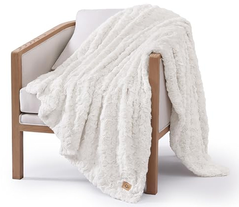 UGG Adalee 10483 Überwurfdecke aus weichem Kunstfell, wendbar, luxuriös, gemütlich, flauschig, flauschig, Hotelstil, Boho, Heimdekoration, weiche, luxuriöse, Bequeme Decken für Couch, 178 x 127 cm,