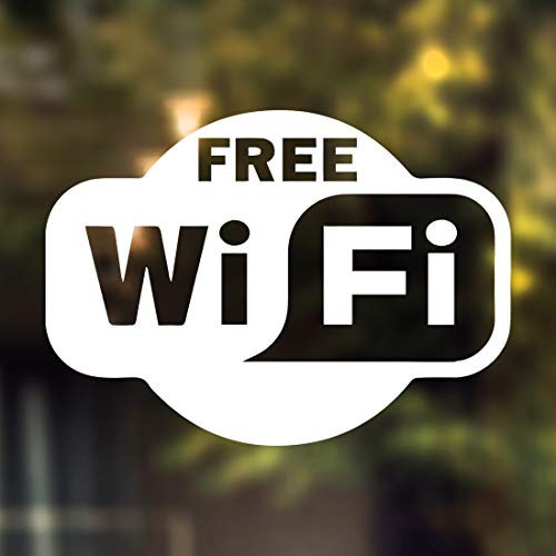 Pegatina de vinilo con WiFi gratis, para restaurante, restaurante, cocina, tienda, oficina, letrero, puerta de pub, ventana, gráficos, señalización para llevar, café, tienda, bar, obras de arte