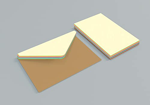 10 Umschläge und Karten in Blisterverpackung 7 x 11 cm (farblich sortiert)