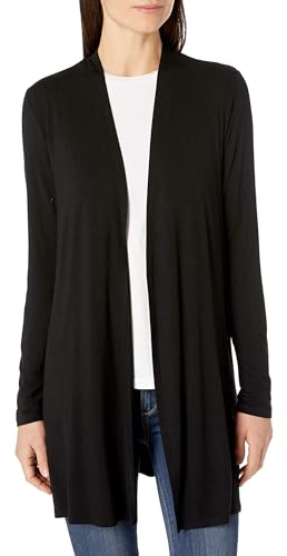 Amazon Essentials Gilet Ouvert à L’Avant à Manches Longues Femme, Noir, XL