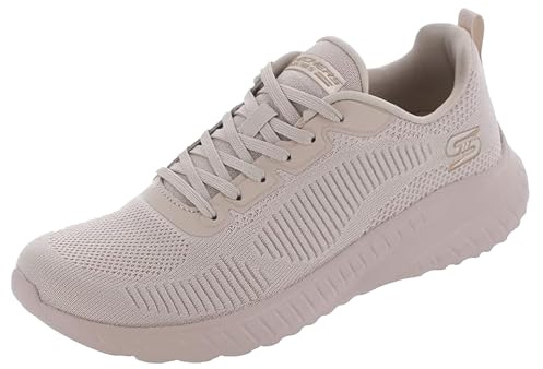 Skechers Women's Squad Chaos Face Off Trainer, Natural, 5.5 UK