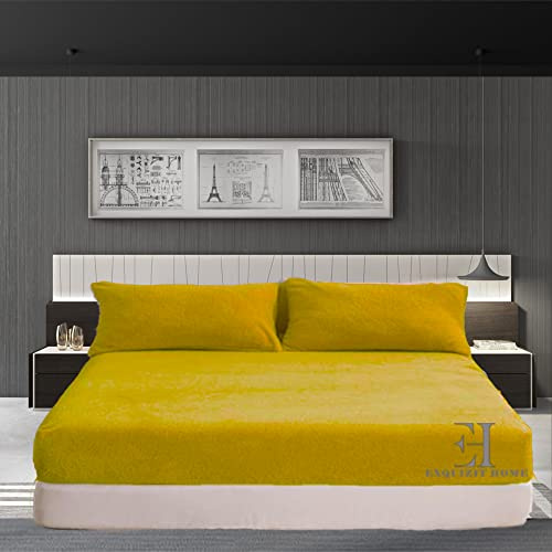 Par de fundas de almohada de forro polar de peluche, cálidas y acogedoras, súper suaves, cómodas, ocre, 50 cm x 75 cm aprox