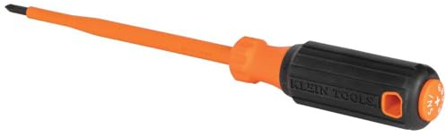 Klein Tools 6856INS Insulated Screwdriver, Made in USA, 1000V #1 Phillips Tip Screwdriver with 6-Inch Shank, Tip-Ident, Cushion-Grip Handle