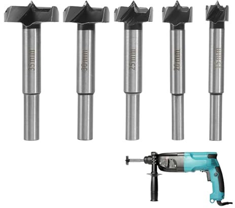 5 Stück Forstnerbohrer Set 15-35mm mit Aufbewahrungsbox, Topfbohrer Lochbohrer Holz Werkzeug Holzfräser Forstnerbohrer 35mm Forstnerbohrer 30mm Forstnerbohrer 25mm Forstnerbohrer 20mm 15mm
