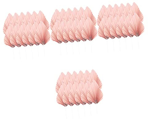 Palm Leaf Decoration Hawaiian Decor Wedding Baby Decor 80 Pcs Wedding Cupcake Toppers Cake Insert Picks DIY Cake Insert Folding Palm Shaped Cake Picks DIY Fruit Decor Pink/451