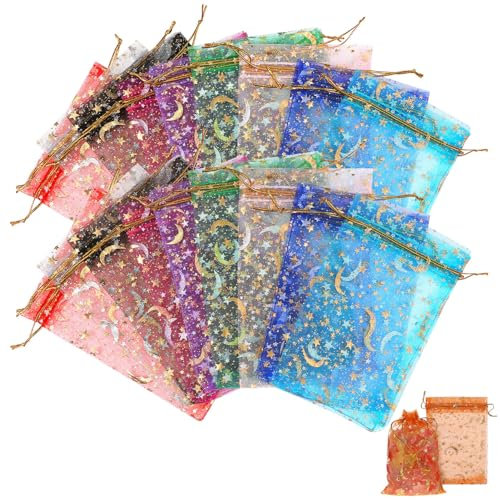 TOVINANNA 100stücke Organza Beutel Mit Kordelzug Farbenfrohe Geschenktaschen Für Süßigkeiten Und Kleine Für Hochzeiten Partys Und