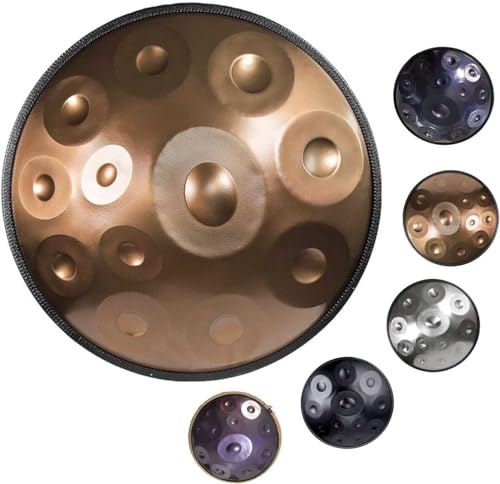 Handpan Drum in D Minor 12 Noten 440 Hz mit Handpan Ständer und 2 Handpan Hämmer - 22 Zoll Handtrommel Instrument