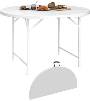 HYKJCSS Camping Tisch Klapptisch Runder Klapptisch Aus Kunststoff Mit Tragegriff Für Camping-Picknick-Essen Campingtisch Klappbar