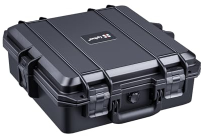 Lykus HC-3610 Wasserdichter Schaumstoffkoffer, Innengröße 33,6x33,6x11,8cm | IP67 wasserdicht, steckbarer Schaum, geeignet für Kameras, Objektive, elektronische Geräte und mehr
