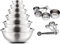 Kitchen kemistry Edelstahl Schüssel-Set Gourmet für die Küche Multifunktional als Rührschüssel Salatschüssel Servierschüssel stapelbar mit Messbechern und Löffel-Set-Ideal zum Kochen,Backen, 14er-Set