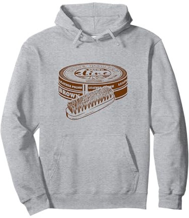 Braune Schuhcreme Leder Glanz mit Polierbürste Pullover Hoodie