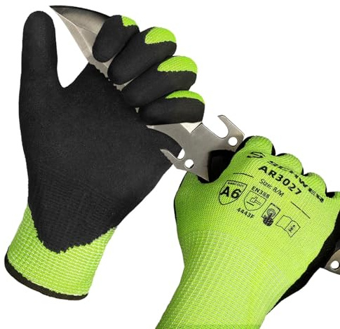 Schwer 2 Pairs Cut Resistant Gloves ANSI A6/A7 (Send Randomly) Cut Proof Work Glove CR3027, Working Gloves for Men and Women Used for Woodworking, Glass Cutting, Warehouse, Construction, XXL