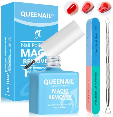 15 ML Dissolvant Pour Vernis à Ongles, Remover Vernis Semi Permanent,Avec Limes à Ongles et Grattoir à Cuticules, ne Blesse Pas les Ongles,Enlève Facilement et Rapidement en 3-5 Minutes