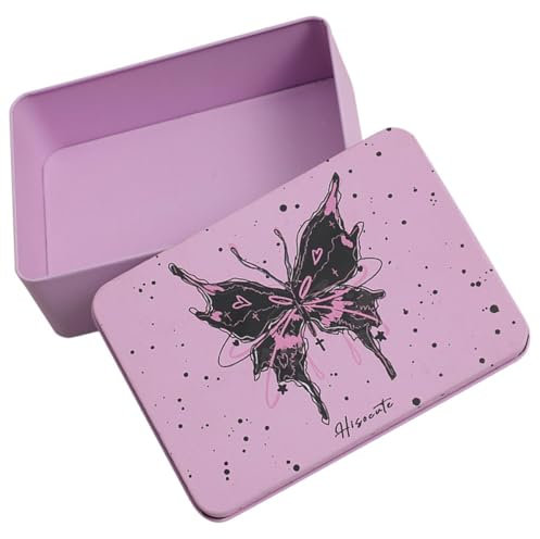 STOBOK Lattine Di Stoccaggio Smaltate Lattina Per Biscotti Rettangolare Piccola Lattina Con Coperchio Lattina Per Biscotti in Metallo Per Decorazioni Per Feste