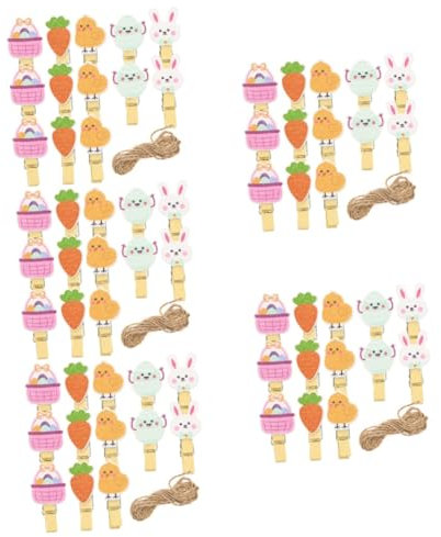 PRETYZOOM 5 Juegos Clip De Pascua Lindas Pinzas para La Ropa Equipo Bolas De Espuma Xmas Decoración Pared Pinzas Ropa Madera Mini Pinzas para La Ropa Pinzas De Madera A Granel 40 Piezas X 5