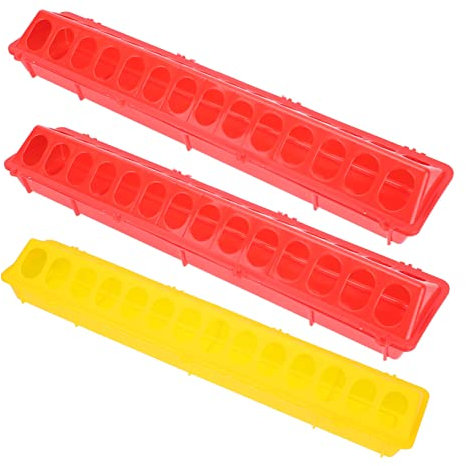 CIMAXIC Futtertröge 3er-Pack Vogelfutterspender Breite Schlitze Pp-Material Leichtes Tragbares