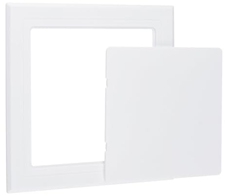 UFURMATE Self Adhesive Access Door Panels, 6 x 6 inch Surface-Mounted Wall Hole Cover Inspection Door for Plumbing & Electrical Cables & Wiring (White)
