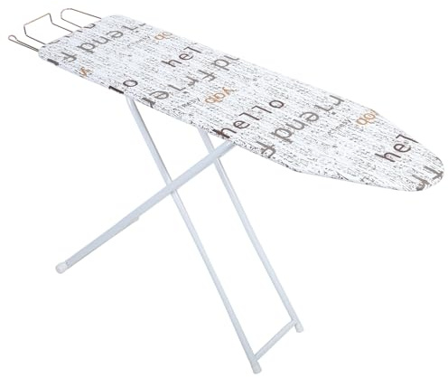 Full Size Ironing Boards,Foldable Large Adjustable Height Tabletop Iron Board with Anti-Slip Feet Heat Resistant Cover Space Saving Design for Home,Travel,Dorms Wooden Frame 107x30cm (White)