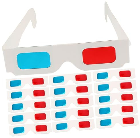 NUOBESTY 60pezzi Occhiali Anaglifi in Carta Con Lenti Rosse e Blu Leggeri e Usa e Getta Per Film Adatti Per Feste Visione Tv e Riviste Tridimensionali