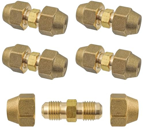 TTQiAnJ 4 Piezas Extensión de Tubo de Cobre para Aire Acondicionado 1/4 Pulgadas Accesorios Climáticos Doble Niple,Conector de conducto climático para diámetro exterior de 6,35–6 mm,Sin Soldadura