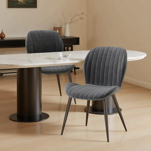 Hawthyhome Esszimmerstühle 2er Set Ergonomischer Stuhl Rauchgrau