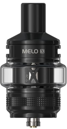 For Eleaf Melo X Tank 28mm 5ml sub-ohm Atomizer Fit bobine EC; doppio flusso d'aria superiore con fessure/design con riempimento superiore scorrevole/drip tip 510 sostituibile (Nero)