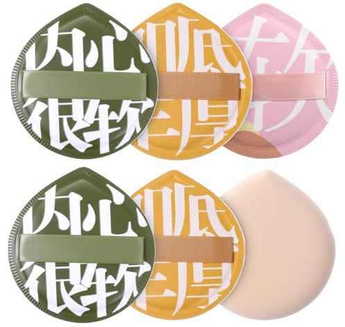 BOHUIZ 6 Stück Make up Schwamm, Powder Puff Makeup Sponge Foundation Große Puderquaste Blending Beauty Sponge Weich Schwämmchen Makeup Werkzeug für Flüssigkeit Kosmetik Lose Puder