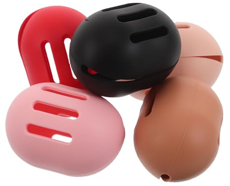 VICASKY 5 Stück Make up Schwamm Aufbewahrungsbox Silikon Beauty Ei Schutzhalter Staubdicht Atmungsaktiv Reise Kosmetik Puff Organizer in Khaki Schwarz Rot