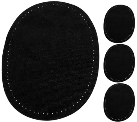 Mipcase 2 Pair Fake Leather Oval Knee Elbow Patches Decorative Applications Sewing Accessories for DIY Repairing Torn Areas