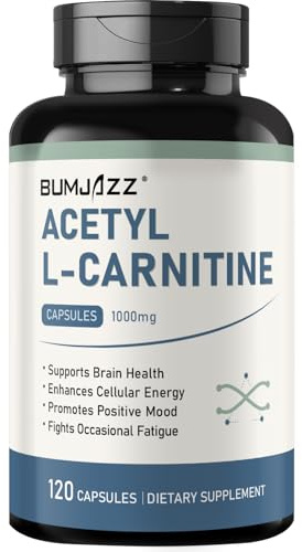 Acétyl-L-carnitine en gélules 1000 mg, 120 unités - Soutient la fonction NAD+, la production d'énergie, l'humeur, le système nerveux et le métabolisme, la concentration mentale