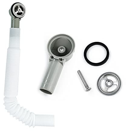 2x Anschlussrohr für Waschtisch und Spüle, Kreisförmige Schnittstelle (Größe: 41x41mm) Rohrlänge 250mm, Durchmesser 26mm (Innendurchmesser: 21mm)