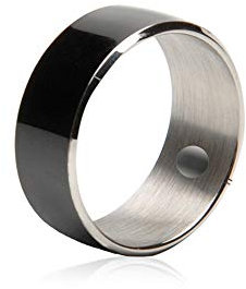 Nuevo anillo inteligente de tungsteno líquido con función NFC impermeable y a prueba de polvo, no necesita recargar (negro, blanco) (7, negro)