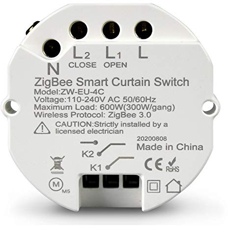Yagusmart Zigbee Smart Vorhangschalter DIY Breaker Modul, EU/UK, Smart Life/Tuya APP Fernbedienung, Kompatibel mit Alexa Echo Google Home(Curtain Switch, zigbee)