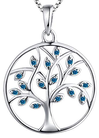 YL Collana albero della vita Collana con ciondolo albero genealogico in argento 925 per donna