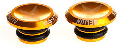 BUIDI 1 Paar Fahrrad MTB Aluminiumlegierung Griff Lenker Endstopfen Stopper Kappen Neuer Lenker Stecker Gold