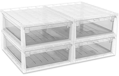 Terry, Set contenitori con Cassetto Estraibile, Trasparenti, 4 Unità