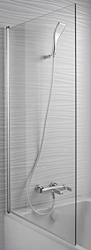 Jacob Delafon - Pare-Bain Struktura 1 Volet - Porte de Baignoire Pivotante à 90° - Accès Facile, Montage Réversible - 800x1400x15mm - Chrome - E6D042-GA