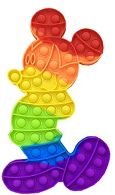 Azsure Lifestyle Large Sensory Silicon Pressure Relieve Pop It Fidget Bubble Popper Rainbow Mouse