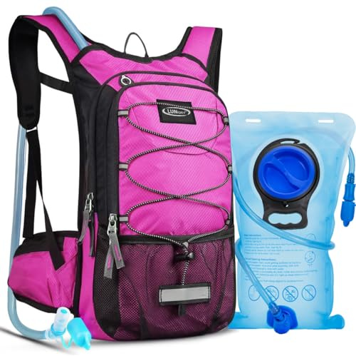 Lunidry Fahrradrucksack mit Trinkblase 3L, Laufrucksack Trinkrucksack 15L für Damen & Herren, Wasserdicht Sportrucksack Hydration Rucksack für MTB Ski Bike Outdoor Sport